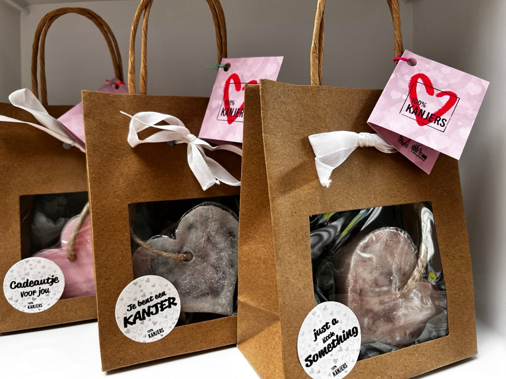 Cadeau tasje met heerlijk geurende zeep "Voor de liefste"