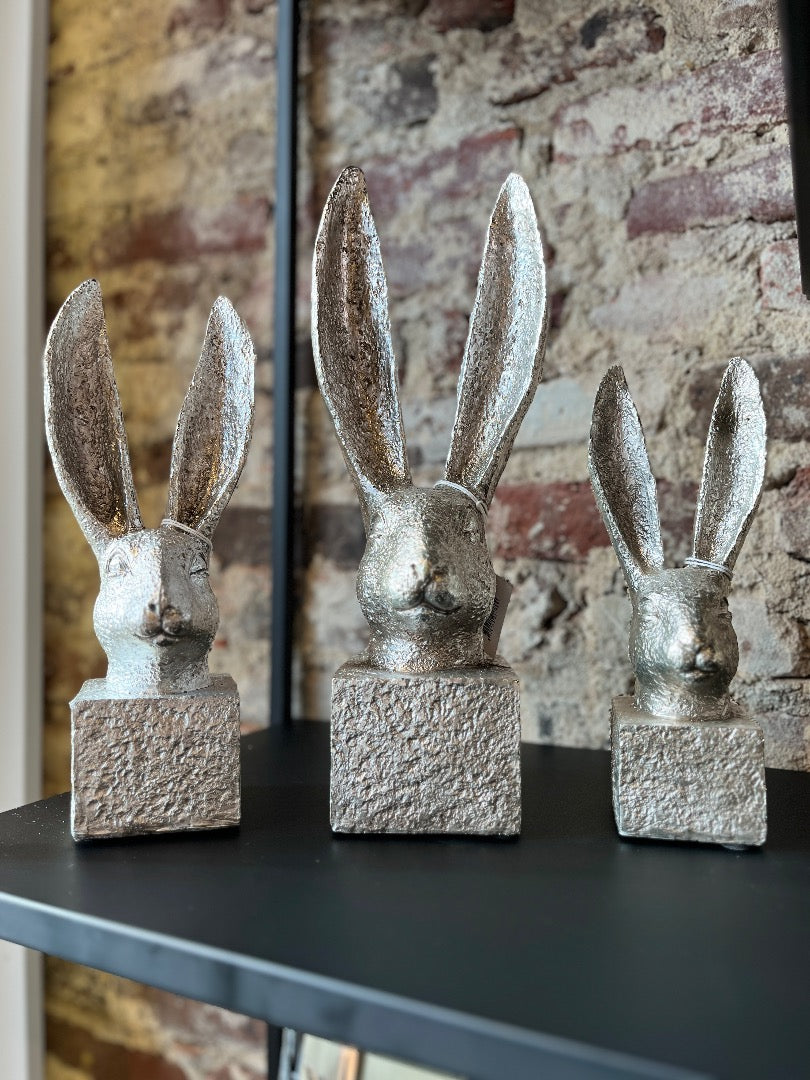 Silver Stone Rabbit head L